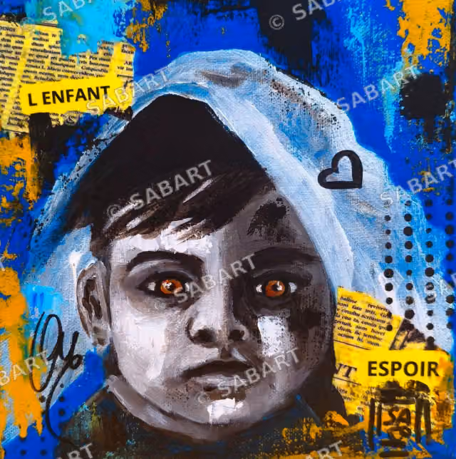 Aaron · tableau original de Sab · 20 × 20 cm
