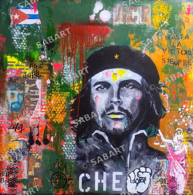 Che Guevara · tableau original de Sab · 80 × 80 cm