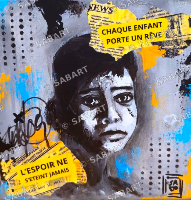 Diego · tableau original de Sab · 20 × 20 cm