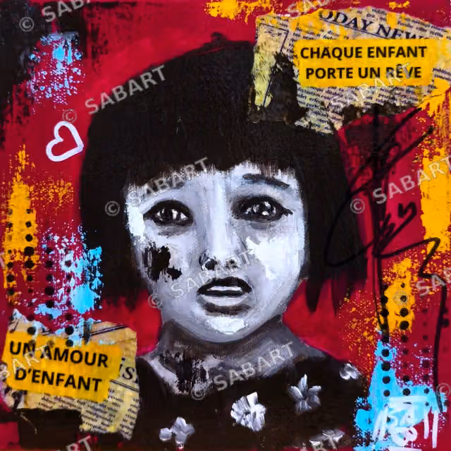 Li Anh · tableau original de Sab · 20 × 20 cm