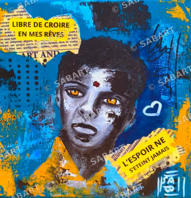 Raj · tableau original de Sab · 20 × 20 cm